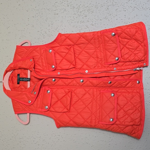 Ralph Lauren Vibrant Orange Quilted Vest - Picture 2 of 9